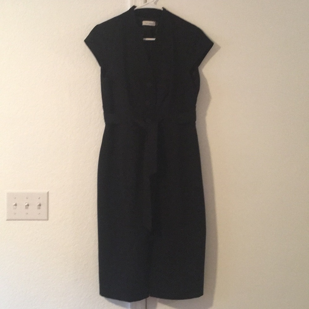 Black, belted, Calvin Klein Dress